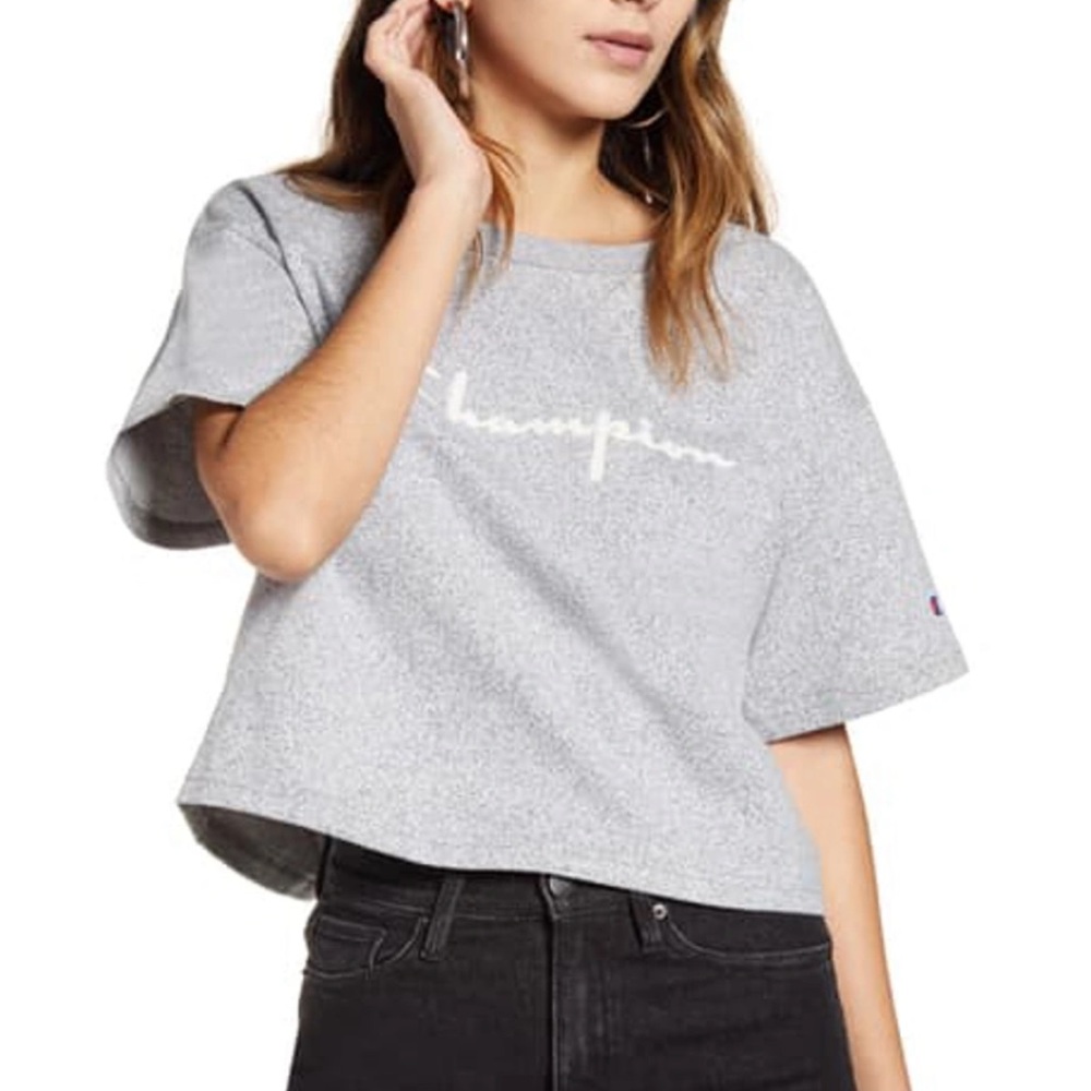 Champion Heritage Logo Crop Tee